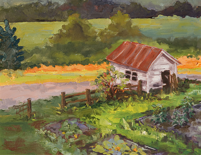 Garden Shed | Oil on Canvas | 12" x 16" | Karyn Dingledine