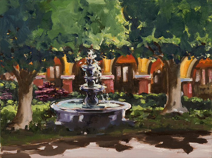 San Miguel Fountain | Oil on Canvas | 12" x 9" | Karyn Dingledine