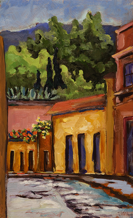 San Miguel Street | Oil on Panel | 5" x 8" | Karyn Dingledine