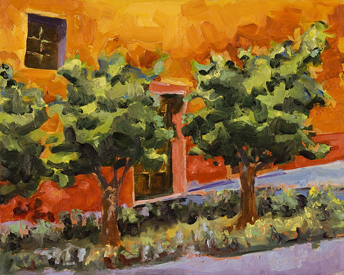 San Miguel Trees | Oil on Panel | 10" x 8" | Karyn Dingledine