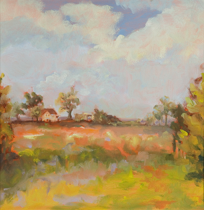 Seaside Farm | Oil on Canvas | 8" x 8" | Karyn Dingledine