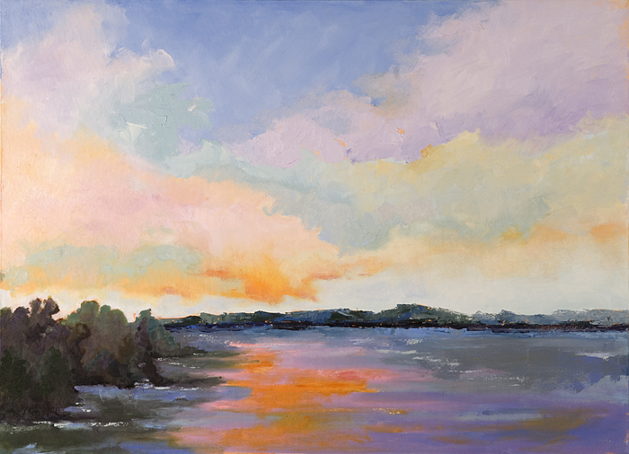 Sunset on the Bay | Oil on Canvas | 36" x 26" | Karyn Dingledine
