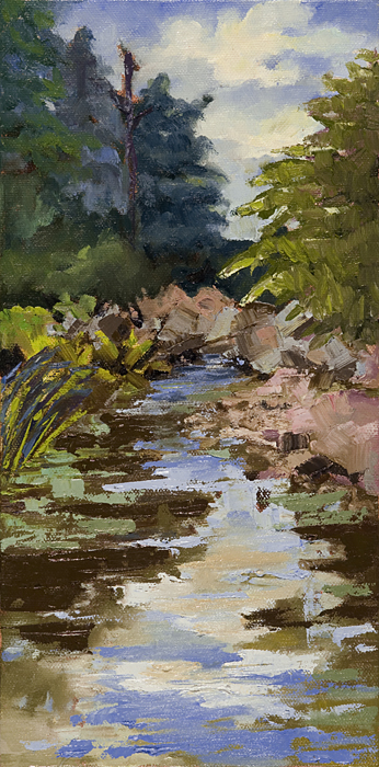 Up the Creek | Oil on Canvas | 6" x 12" | Karyn Dingledine